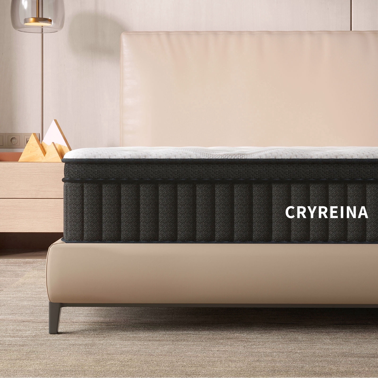CRYREINA Full Size Mattress 10 inch, Hybrid Mattresses in a Box, Upgrade Individually Pocket Springs, Medium Firm, Pressure Relief, Breathable Comfort and Durable