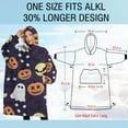 thumbnail image 4 of Oversized Wearable Blanket Hoodie,Halloween Ghost & Pumpkin Pattern Sherpa Blanket Hoodie with Super Pockets,Super Warm Fuzzy Pullover for Women & Men, 4 of 6