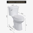 thumbnail image 4 of Two-Piece Elongated Toilet 19" Extra Tall Height, 12" Rough-In, Powerful 1.28 GPF Siphonic Flush, Quiet Soft Close Seat, Comfort Height Bathroom Toilet for Elderly, Adults & Mobility Support, White, 4 of 6