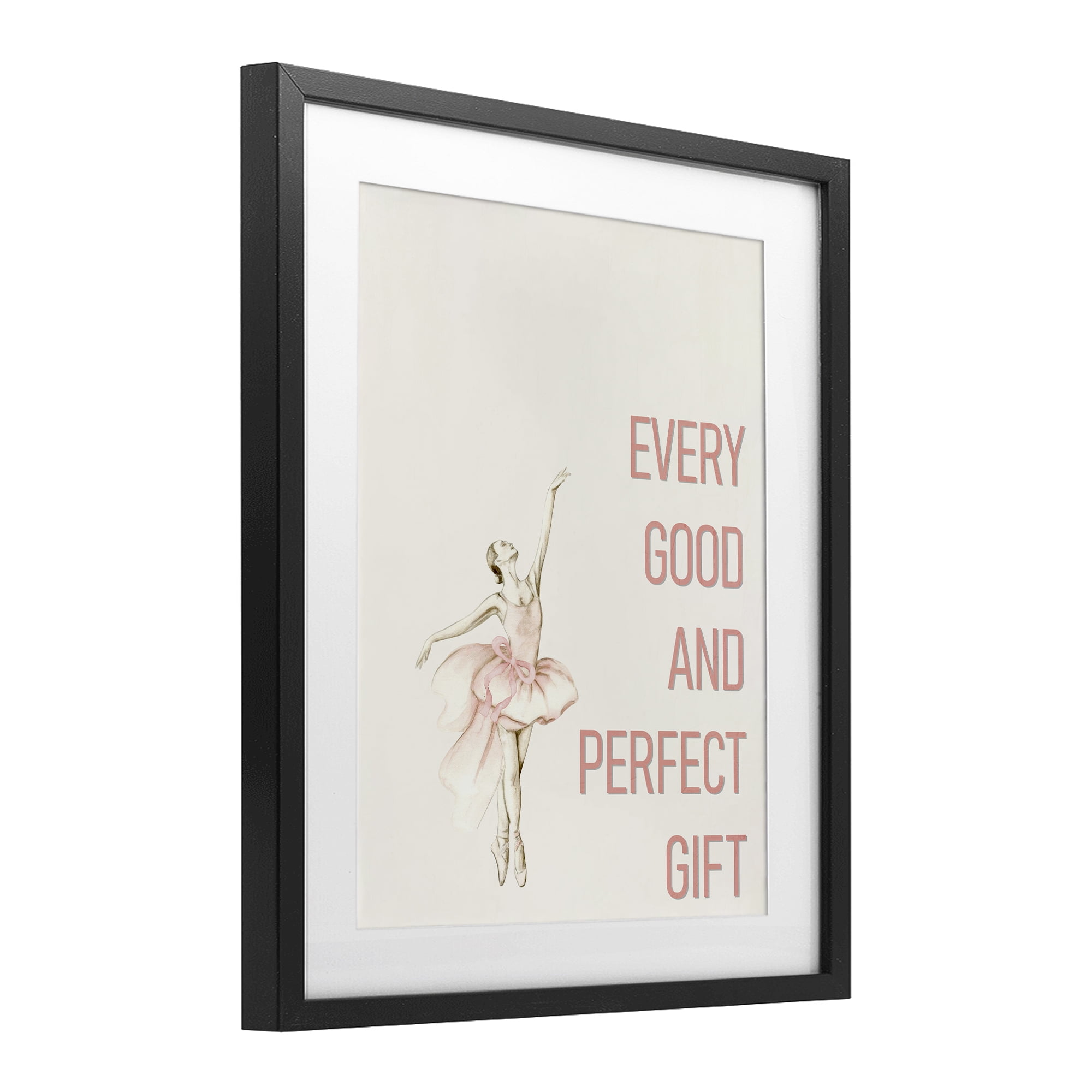 Good & Perfect Gift Ballerina Black Framed Print Under Glass, design by Kim Allen