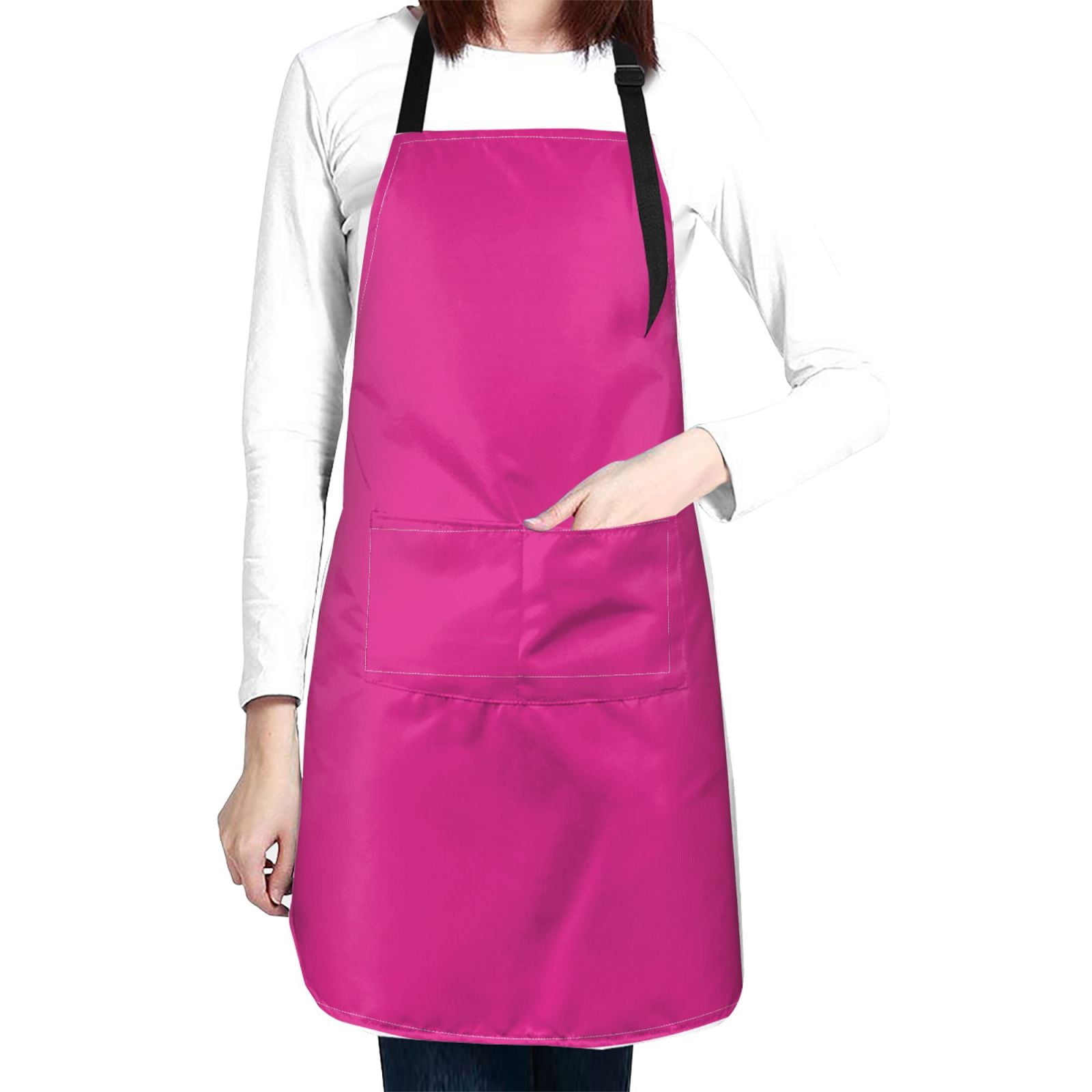 Kdxio Darkmagenta Apron with Pockets Adjustable Kitchen Aprons for Men Women Waterproof Aprons for Cooking,Drawing,Crafting, Baking Household Cleaning