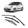 thumbnail image 1 of Front Rear Windscreen Wiper Blades, Soft Rubber Replacement Windscreen Brushes Effective  for 500 500C 500L, 1 of 8