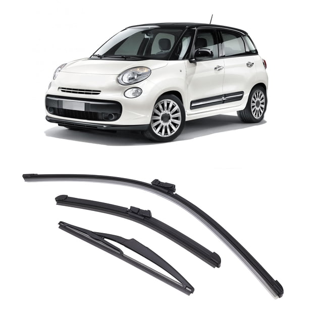 Front Rear Windscreen Wiper Blades, Soft Rubber Replacement Windscreen Brushes Effective for 500 500C 500L