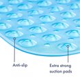 thumbnail image 3 of Alfombrilla de baño, bañera, ducha, antideslizante, con ventosa, antimoho, lavable a máquina, sin látex, ideal para personas mayores y niños (azul, 100 x 40 cm), 3 of 4