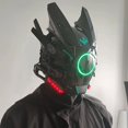 thumbnail image 1 of Mask Round Lights Wing Braid Lights Makeover Festival LED Light Up Mask Tech Helmet, Czzoypi Mask Round Lights Wing, 1 of 2