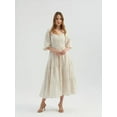 thumbnail image 2 of Embroidered Sweetheart Neck Tiered Maxi Dress with a Puff Sleeves, 2 of 5