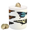 thumbnail image 1 of Swallowtail Butterfly Piggy Bank, 5 Different Butterflies Colorful Monarch Lady Insect Wings Spring, Ceramic Coin Bank Money Box for Cash Saving, 3.6" X 3.2", Multicolor, by Ambesonne, 1 of 4