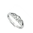 thumbnail image 4 of Celtic Knot Heart Petite Eternity Promise Ring Sterling Silver Band 925 Jewelry Female Male Size 4, 4 of 4