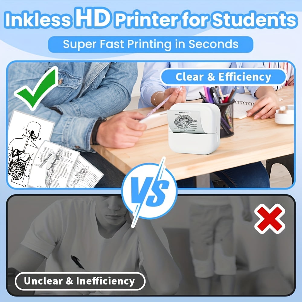 M02L Mini Thermal Printer: Wireless/USB Mobile Label Maker for Notes, Photos, Stickers, Journaling & DIY Crafts