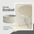 thumbnail image 5 of LEDREM Round Charging Side Table - End Table with 2 Outlets & Fabric Basket, Sleek Space-Saving Furniture, Cream White, 5 of 5