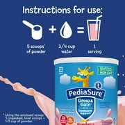 PediaSure Grow & Gain Shake Mix Powder, Strawberry, 14.1 oz Can, 8 Servings