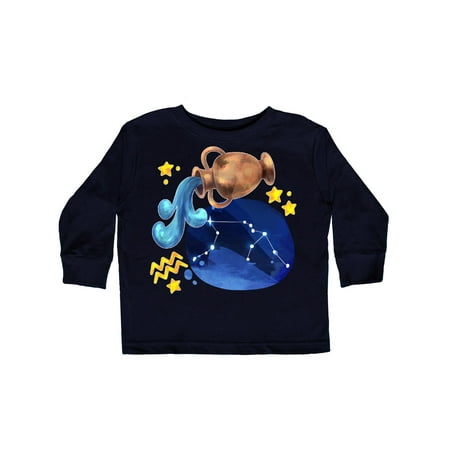 

Inktastic Aquarius Constellation Zodiac Sign Illustration Gift Toddler Boy or Toddler Girl Long Sleeve T-Shirt