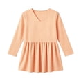 thumbnail image 6 of Qgtaibl Womens Plaid Babydoll Blouse Casual V Neck 3/4 Length Sleeve Cotton Shirts Loose Fit Flowy Pleated Tunic Tops Orange XXL, 6 of 7