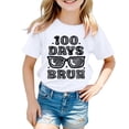 thumbnail image 1 of TZEWGL Tops For Toddler Short Sleeve 100 Days Of School Prints Trendy Fans Present Clothes For Infnants size 6-7T, 1 of 4