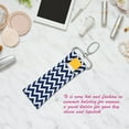 thumbnail image 2 of Wave Pattern Lipstick Holder Keychain Chapstick Pouch Bag Mothers Girls Gift(Navy Blue), 2 of 8