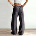 thumbnail image 4 of Stretchy Pants for Women Fashion Women Casual Solid Color Sport Sweatpants Long Pants Full Length Pants Dark Gray XS, 4 of 4