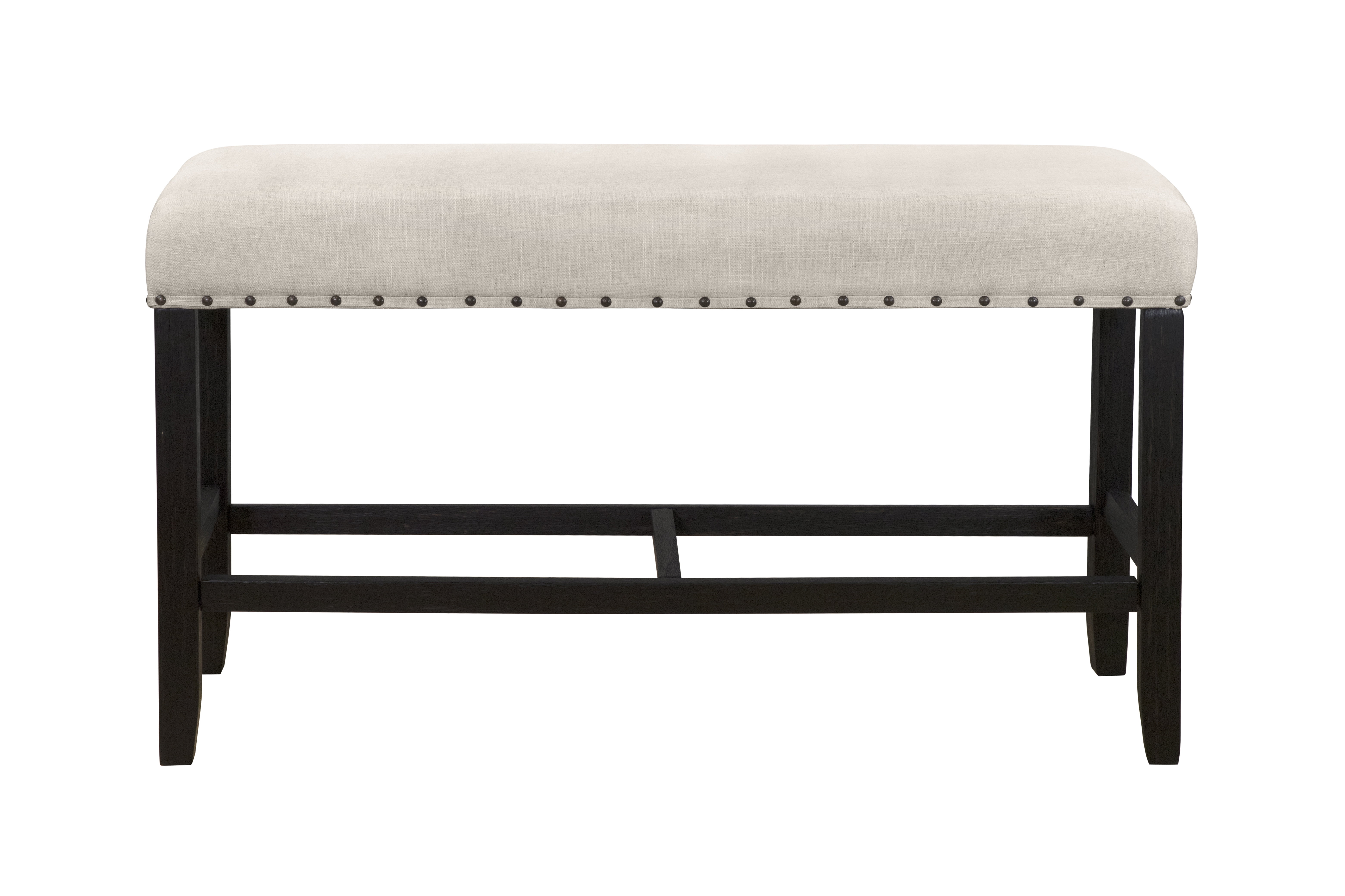 Furniture of America Freiden Padded Counter Bench, Antique Black