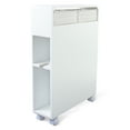 thumbnail image 4 of Narrow Slim Rolling Storage Cart and Organizer Kitchen Storage Cabinet Beside Fridge Small Plastic Rolling Shelf with 2 Drawers for Bathroom, 4 of 10