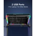 thumbnail image 3 of Laptop Cooling Pad, Laptop Cooler with 6 Quiet Fans for 15.6-17 Inch Gaming Fan Stable Stand, 7 Height Adjust, RGB Light 10 Modes, Switch Control Fan Speed, 2 USB Port & Phone Holder, 2021, 3 of 5
