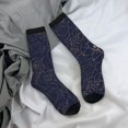 thumbnail image 5 of Rateoe Navy Dark Blue for Women Casual Calf Socks - Cute Crew Socks - Thin Soft Above Ankle Socks Size 5-11, 5 of 6