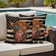 thumbnail image 5 of Independence Day Pillow Covers 2 Pack Retro Five-Pointed Star U.S. Flag Farm Funny Cow Pillowcase Waterproof Outdoor Throw Pillow Cover for Patio Garden Square Cushion 26”x26”, 5 of 9