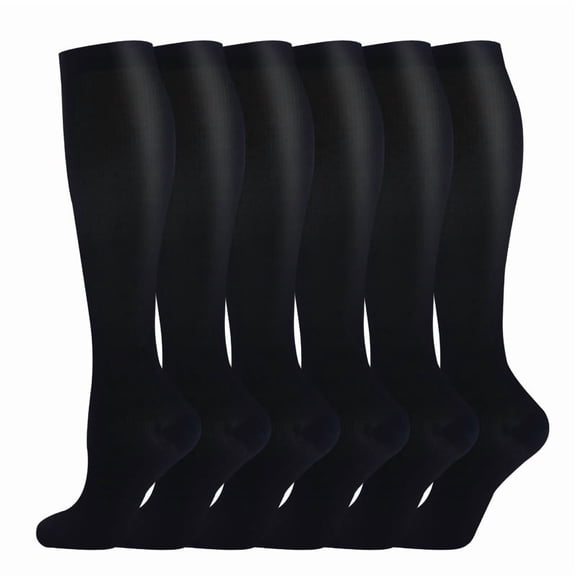 Compression Socks for Women Circulation Knee High 6 Pairs for Nurses, Running, Travel, Athletic,Style 44
