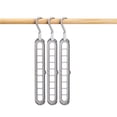 thumbnail image 2 of yuHome 3 Pack Magic 9-Hole Hangers Closet Organizer and Wardrobe Storage Space Saving Multifunctional Travel Hanger 360 Rotating Hanger Heavy Duty Plastic Hanger for Coats Wardrobe Organization, 2 of 10