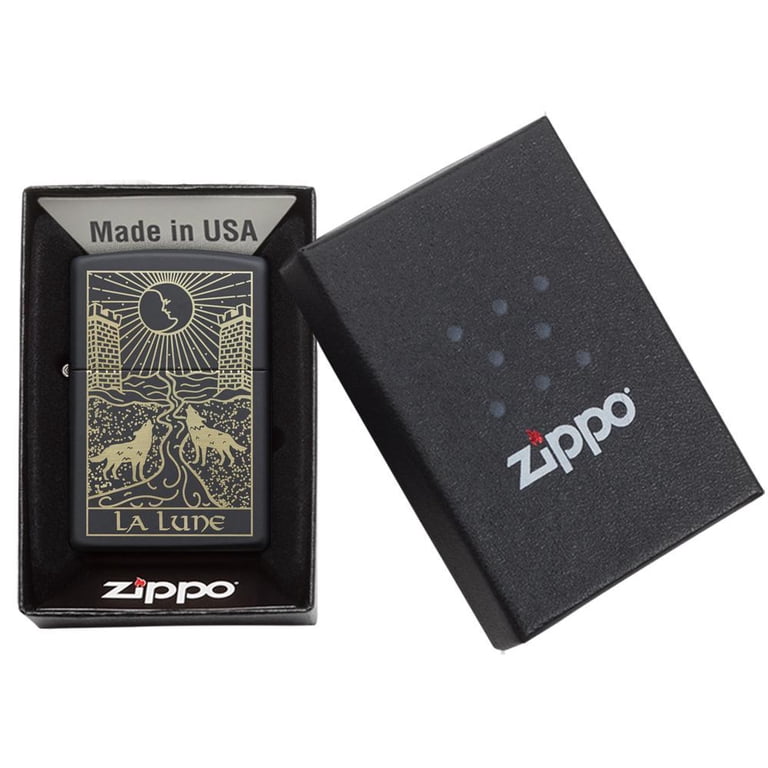 Zippo Wolf Tarot Card Black Matte Pocket Lighter - Walmart.com