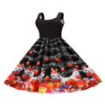 thumbnail image 2 of Robe Imprimée Saint-Valentin pour Femmes Col en U Sans Manches Fermeture Éclair Grand Ourlet une-Pièce S/ M/ L/ TG/ TTG, 2 of 8