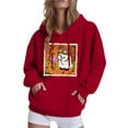 thumbnail image 2 of Guieoi Jackets for Women Clearance under $10.00 Women's Fashion Sportswear Hooded 2025 And Winter Clothing Long Sleeved Hooded Sweatshirt Sweatshirt Red Black*Friday/Cyber*Monday Clearance, 2 of 6