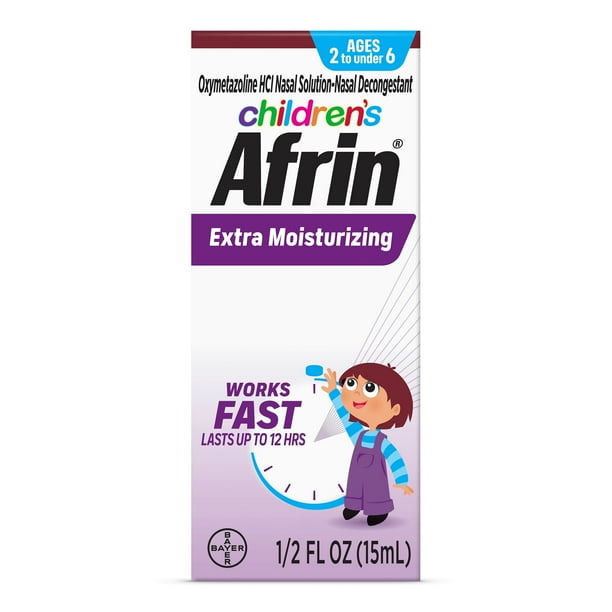 Children's Afrin Extra Moisturizing 12 Hour Stuffy Nose Nasal Spray, Ages 2 to 6, 15mL