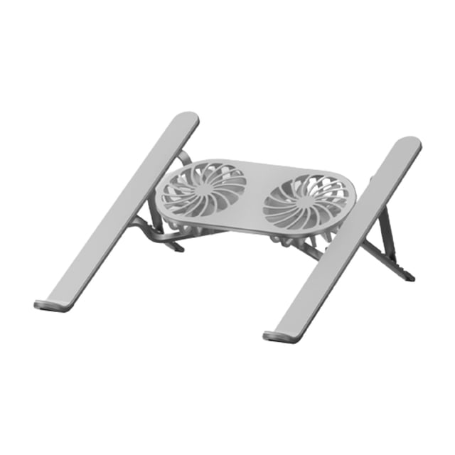 Pisexur Electronics - Soporte plegable para portátil con 2 ventiladores para hombre, escritorio ergonómico de aluminio para cama, sofá, bandeja, altura plegable, ángulo de inclinación, disipador de c