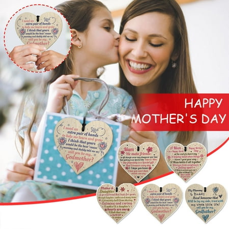 Deal of The Day Dvkptbk New Mother's Day Decorations Wooden Love Pendant The Best-Gift for Mother