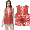 thumbnail image 5 of Women's Floral Crochet Lace Trim Open Front Cardigan, 5 of 6