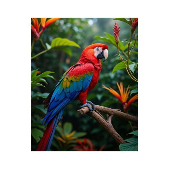 Paint by Numbers Kit for Adults, Parrot In Vibrant Tropical Garden Paint by Numbers, Easy Paint by Numbers Kit for Adults Beginner, DIY Adult Paint by Number Kits on Canvas, Home Decor