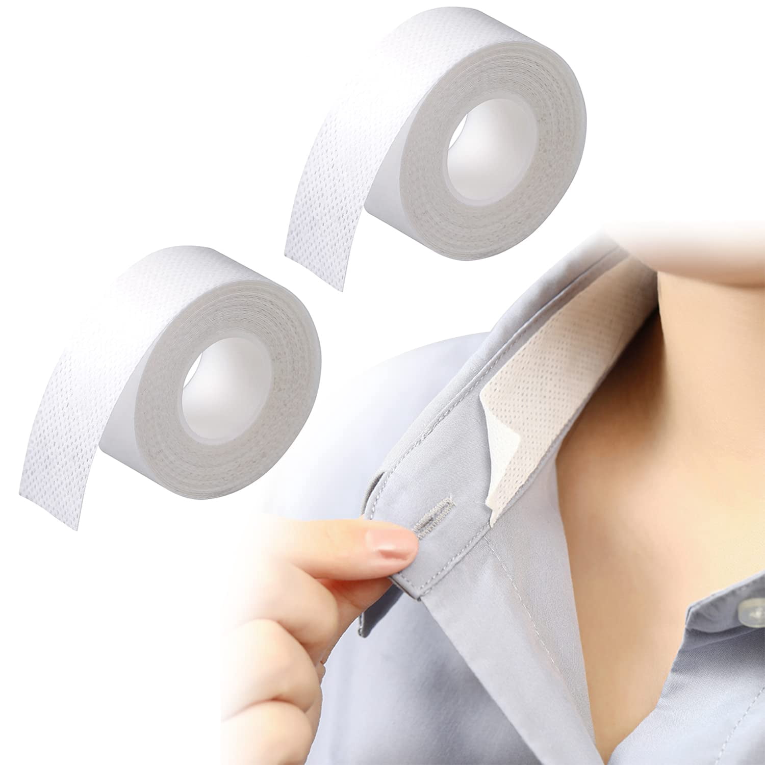 dress shirt collar tape 6 rolls Self-Adhesive Collar Protector,Sweat Pads Shirt Collar Tape  Disposable Shirt Neck Liner Sticker Against Sweat Stain Sweat Absorbent  Collar Liners Pads