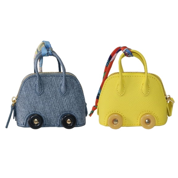 2 PCS Coin Purse for Women, Mini Tote Bag Keychain Charms Wallet, Small & Stylish