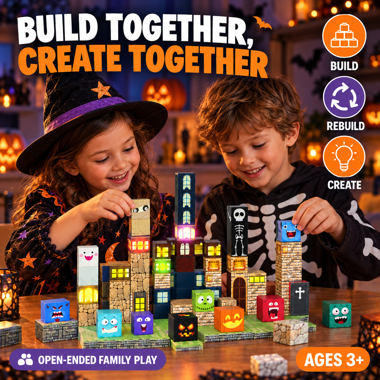 Veecafiodi 137-Piece Light-Up Halloween Magnetic Blocks photo 8