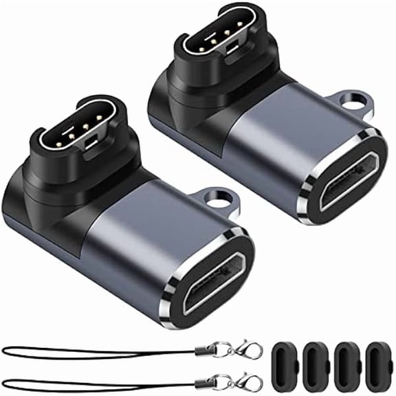 can Watch Charger Adapters (2 Pack), Micro USB Female to Male Adapter Charging Connector Compatible with Garmin Fenix 7/7S/7X/6/6X/6S and More