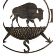 thumbnail image 5 of Bison Buffalo with N-S-E-W Compass Cardinal Directions Metal Wall Circle Sign, 5 of 10