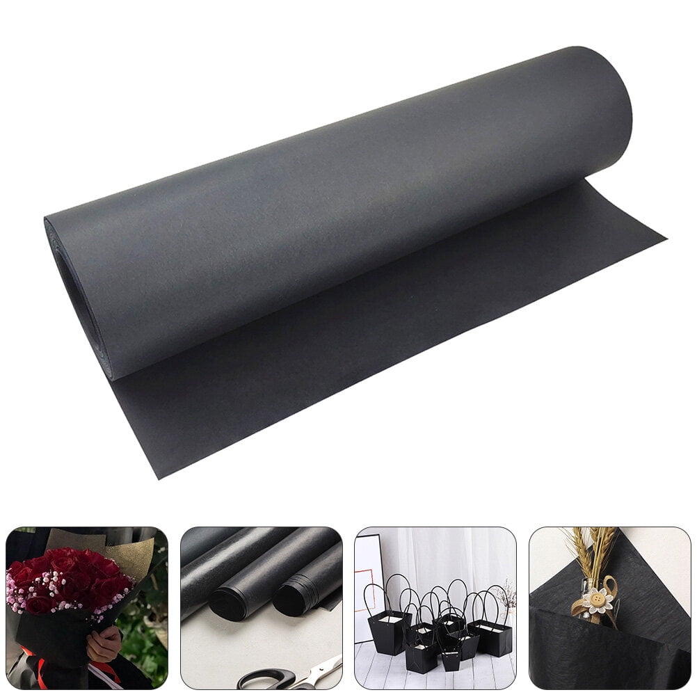 Large Black Kraft Paper Roll for Wrapping, Crafting, and Decoration - , Multipurpose Packaging Material