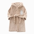 thumbnail image 7 of TOWED22 Boys Girls Towel Robe Soft Terry Cloth Kimono Bathrobes Sleepwear for Kids(Khaki,5-6 Y), 7 of 7