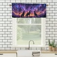 thumbnail image 3 of Fantasy Wolf Rod Pocket Thermal Insulated Curtain Valance Wild Animals Colorful Starry Sky Rod Pocket Window Valance for Living Room Bedroom 54 by 18 in, 1 Panel, 3 of 6