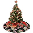 thumbnail image 4 of Flora Christmas Tree Skirt, Halloween Skull Xmas Tree Mat for Farmhouse New Year Festive Holiday Party Decorations Indoor Outdoor 30" inch, 4 of 5