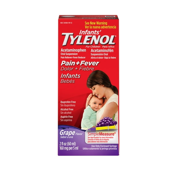 TYLENOL Infants' Acetaminophen Liquid Medicine, Grape, 2 fl. Oz.