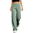 thumbnail image 2 of RongHuan Yoga Pants for Women Lightweight Wide Leg Sweatpants High Waisted Fitness Pant Casual Gym Trousers with Pockets, 2 of 9