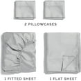 thumbnail image 4 of CGK Linens 4-Piece 400 Thread Count Cotton Sheet Set - King Size 100% Cotton Sateen Bed Sheets Fits 18"-24" Mattresses, Light Grey, 4 of 7