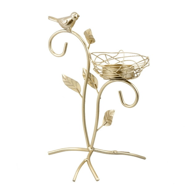 ADDHAT Decorativo De Hierro En Forma De Rama Con Pájaro Dorado Para Ambiente Cálido Y Romántico