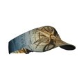 thumbnail image 2 of Yiaed Vintage Compass Print Sport Sun Visor Hats Adjustable Empty Top Baseball Cap Cotton Ball Caps for Women and Men, 2 of 5