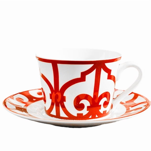 Court Bone China Coffee Cup and Plate Luxury Afternoon Tea Cup Coffee Cups and Saucers Couple Home Cup and Plate Set